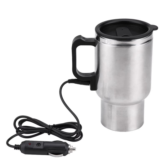 12V 450Ml Electric Incar Stainless Steel Travel Heating Cup Coffee Tea Car Cup Mug Travel Heating Cup Electric Water Kettle