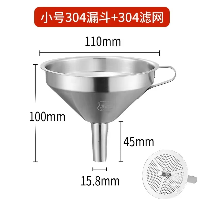 Stainless Steel Funnel with Filter – Wide Mouth for Canning & Kitchen Use