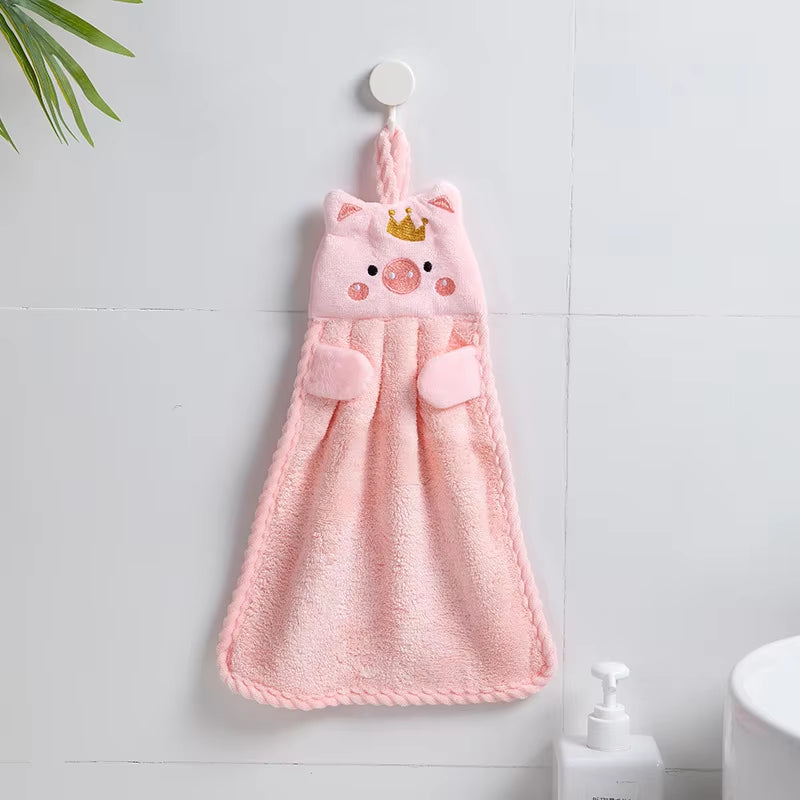 Korean Style Coral Velvet Hangable Kitchen & Bathroom Towel