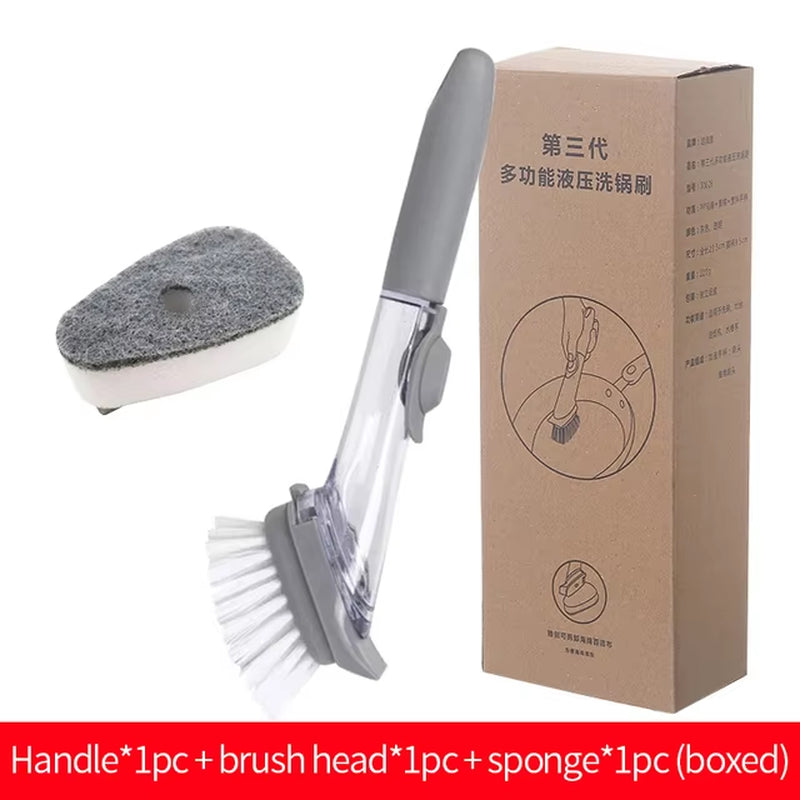 Long Handle Dish Brush & Soap Dispenser Set