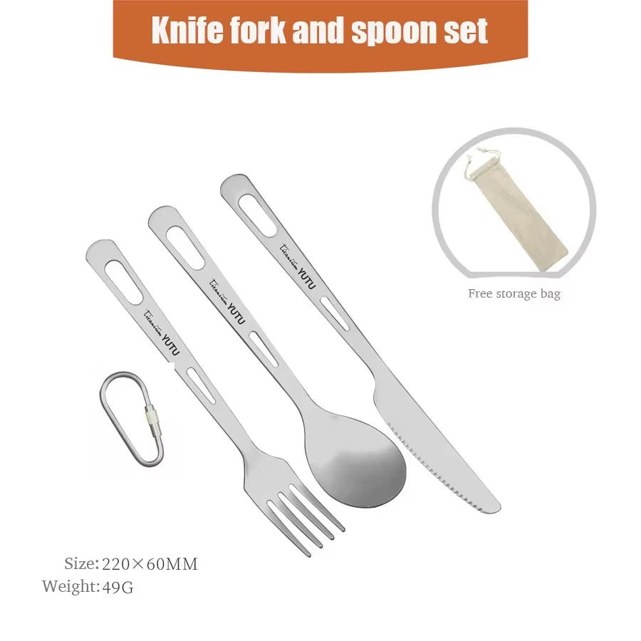 Portable Titanium Tableware Set for Outdoor & Travel