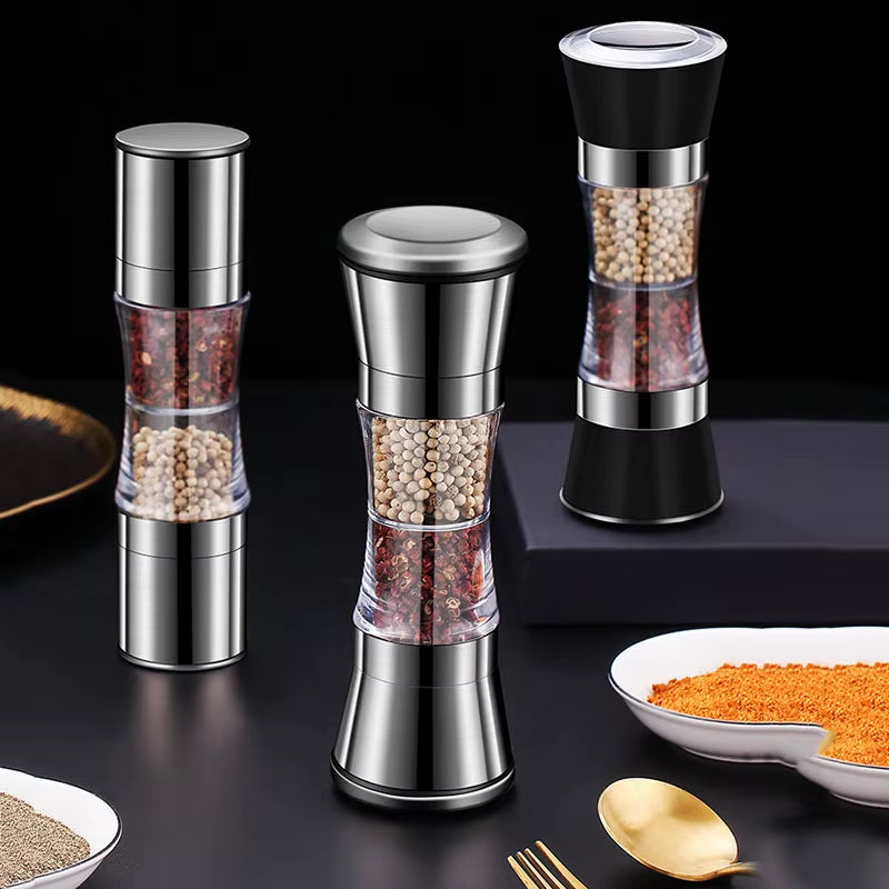 Two-in-One Stainless Steel Pepper & Salt Grinder