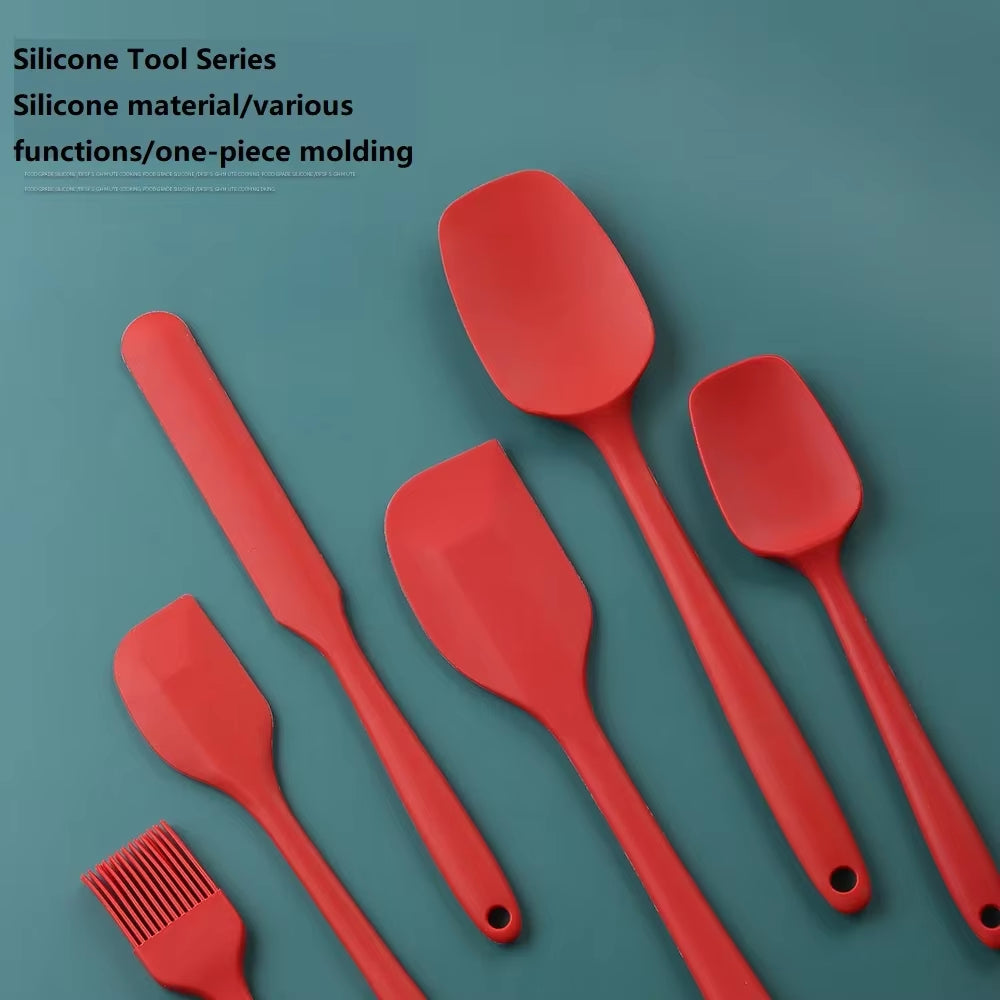 6-Piece Silicone Spatula Set - Heat-Resistant, Non-Stick Baking & Cooking Tools