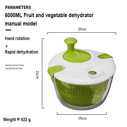 Electric Vegetable & Fruit Dehydrator with Quick Cleaning and Wet-Dry Separation