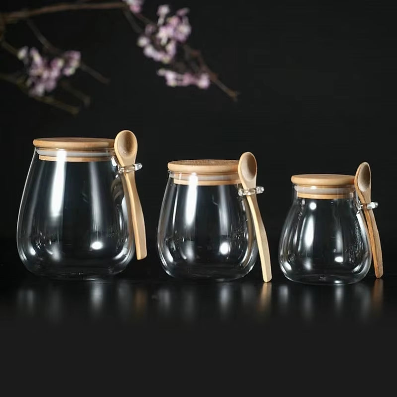 Airtight Glass Food Storage Jars with Lids – Sealed Hermetic Containers for Sugar, Tea & Coffee