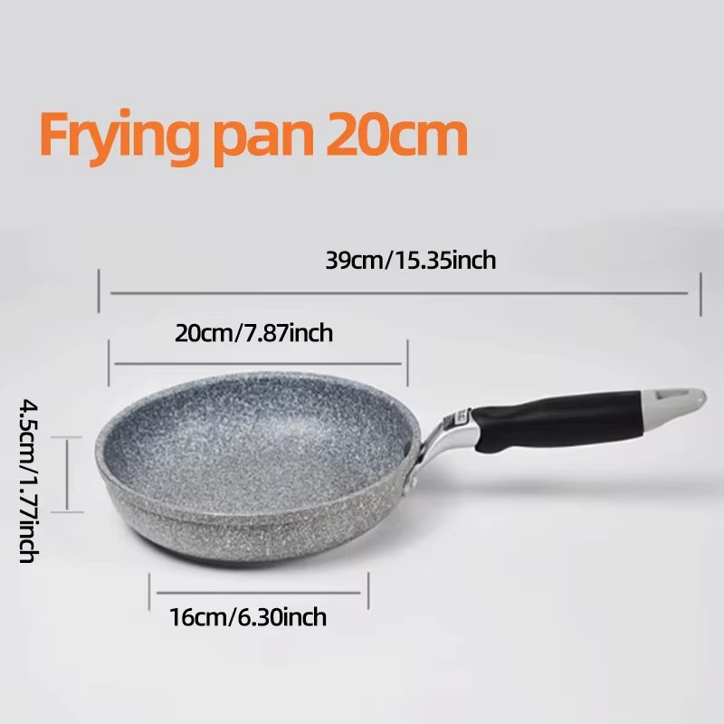 Stone Non-Stick Frying Pan – 28/26/24/20cm, Induction & Gas Stove Compatible