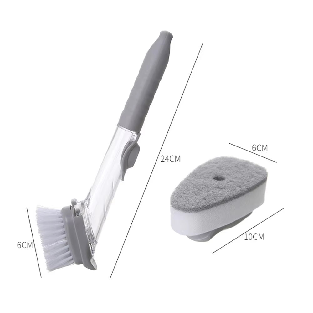 Long Handle Dish Brush & Soap Dispenser Set