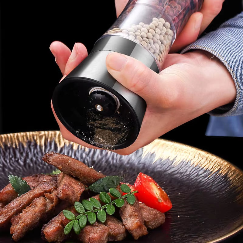 Two-in-One Stainless Steel Pepper & Salt Grinder