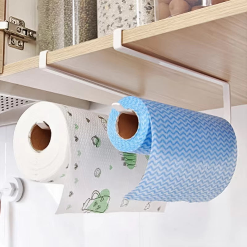 Perforation-Free Kitchen Storage Rack – Paper Towel & Wrap Holder