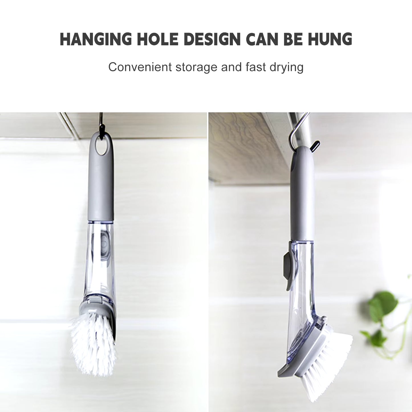 Long Handle Dish Brush & Soap Dispenser Set