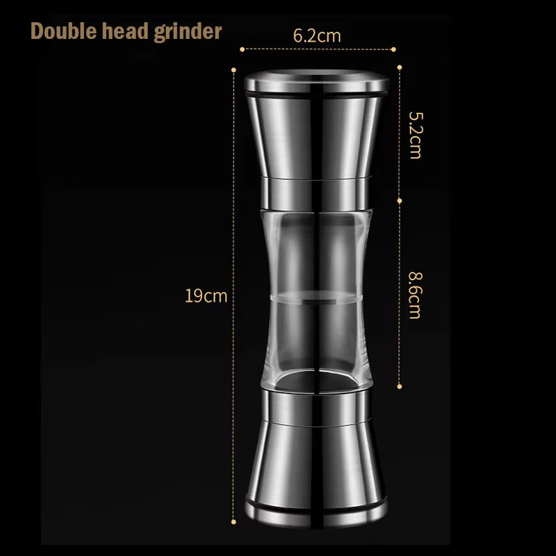 Two-in-One Stainless Steel Pepper & Salt Grinder