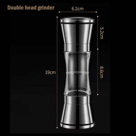 Two-in-One Stainless Steel Pepper & Salt Grinder