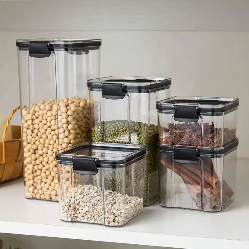 Pantry & Fridge Organizer Jars with Lids – Plastic Storage Containers for Spices