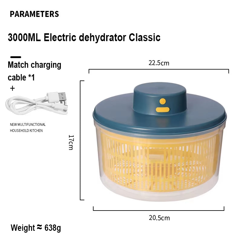 Electric Vegetable & Fruit Dehydrator with Quick Cleaning and Wet-Dry Separation