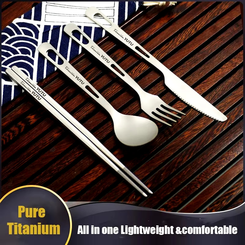 Portable Titanium Tableware Set for Outdoor & Travel