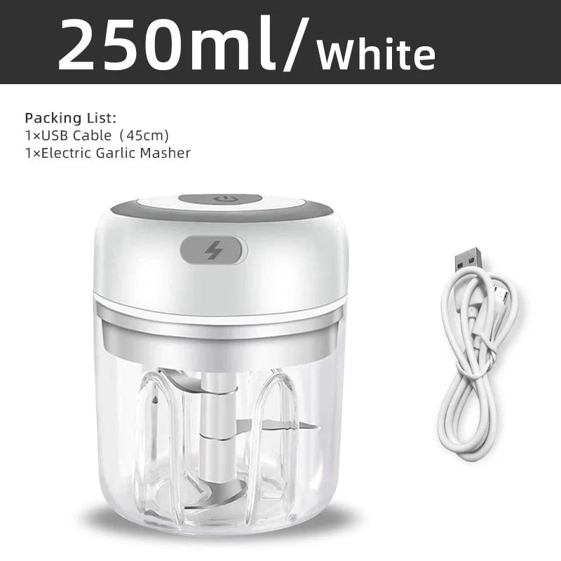 USB Mini Electric Food Chopper: Garlic, Meat & Veggie Grinder