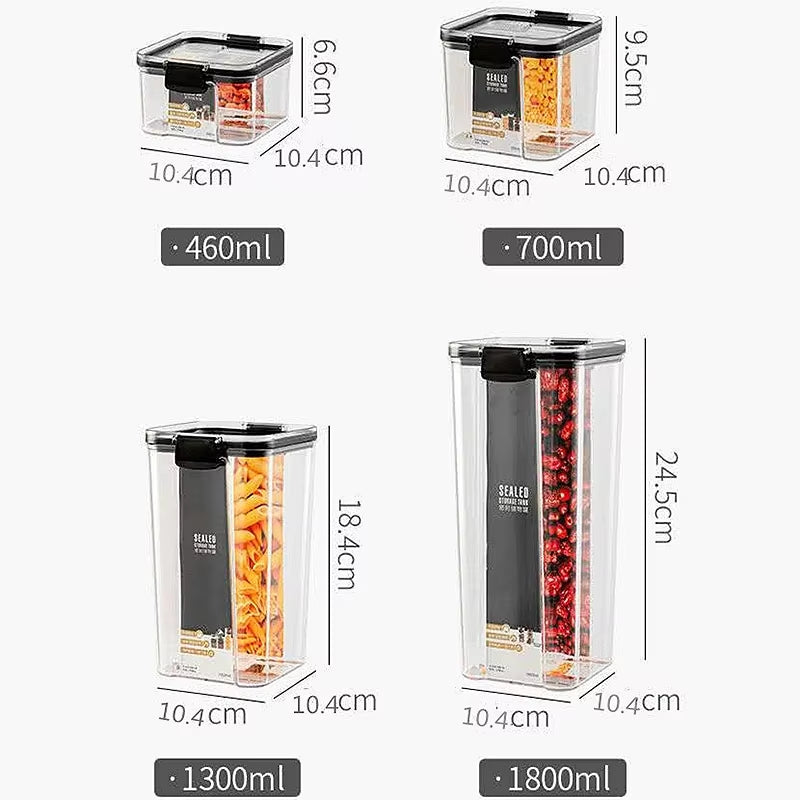 Pantry & Fridge Organizer Jars with Lids – Plastic Storage Containers for Spices