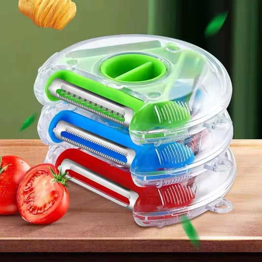 3-in-1 Magic Trio Peeler Set – Slicer, Shredder, Julienne Cutter & Zester