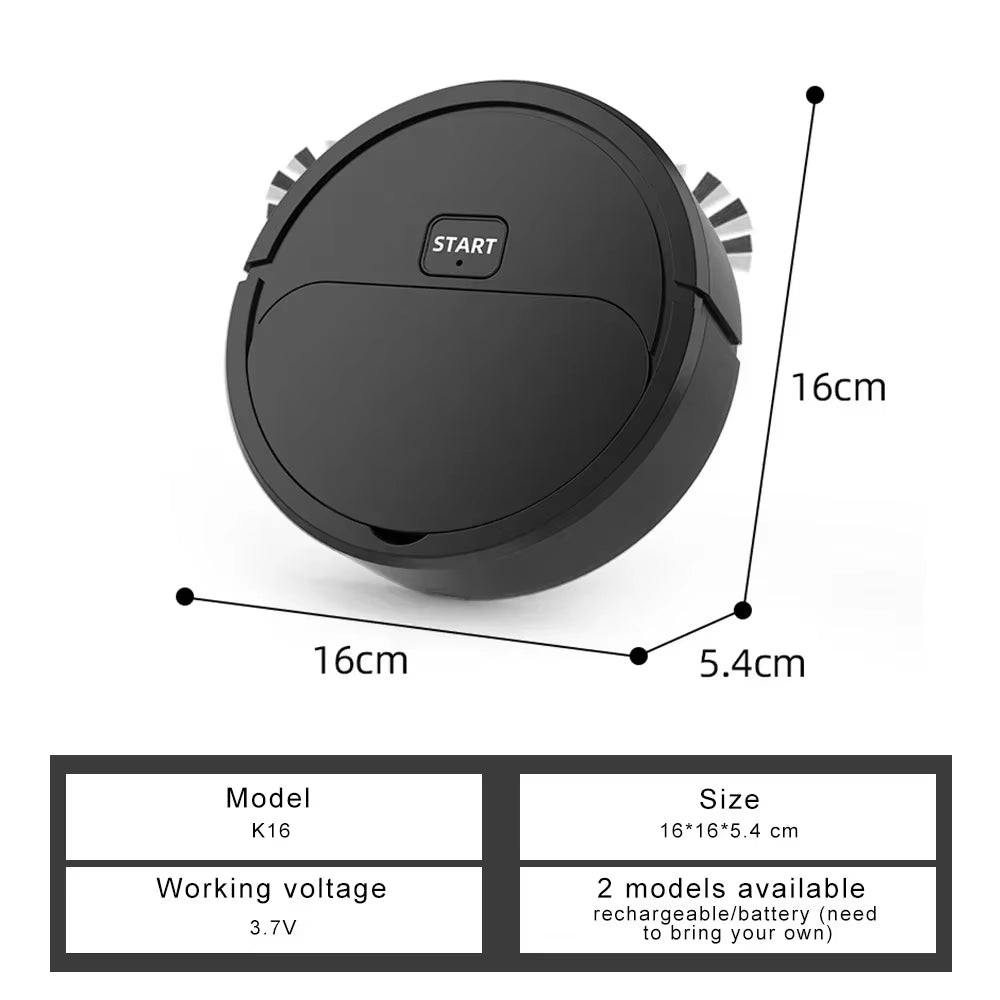 2024 Portable Mini Robotic Vacuum Cleaner – USB Rechargeable, Wet & Dry, 3-in-1