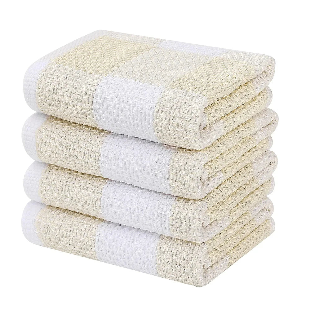 100% Cotton Waffle Weave Dishcloths - Super Soft & Absorbent Kitchen Towels