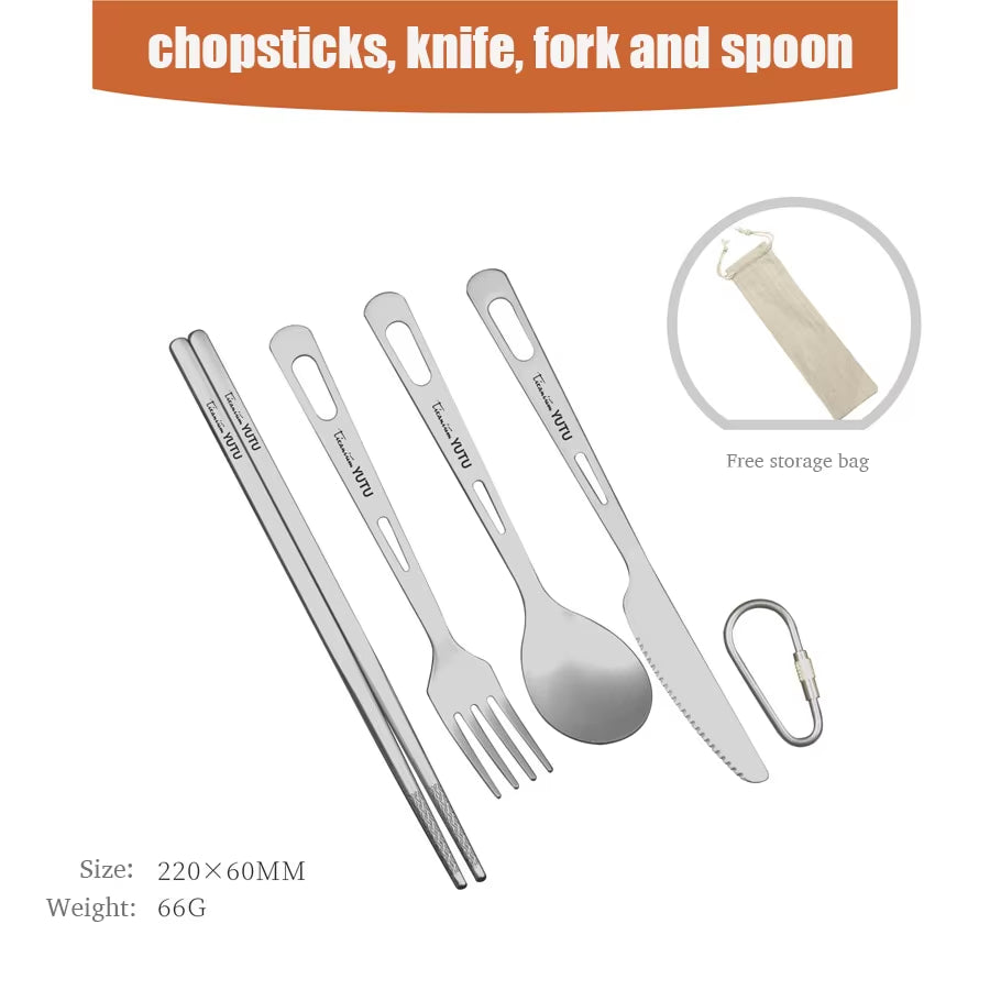 Portable Titanium Tableware Set for Outdoor & Travel