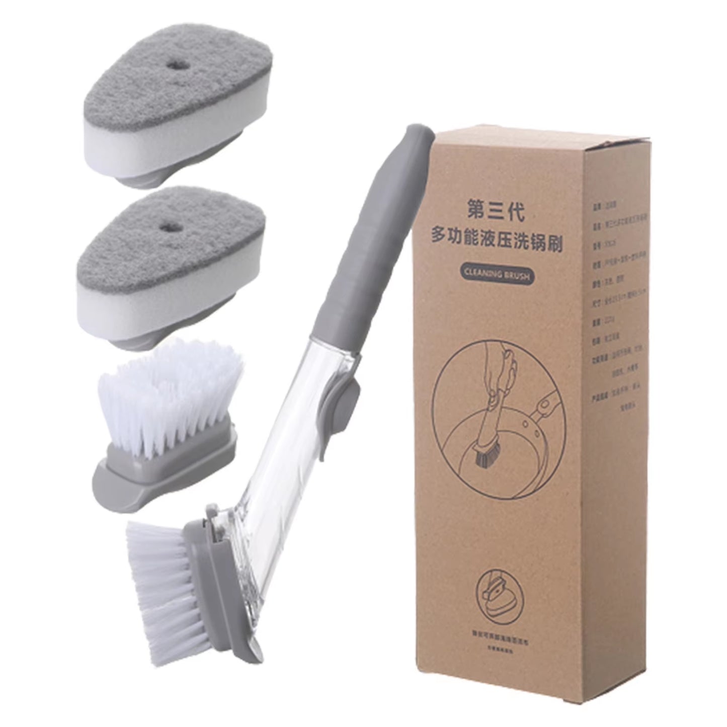 Long Handle Dish Brush & Soap Dispenser Set