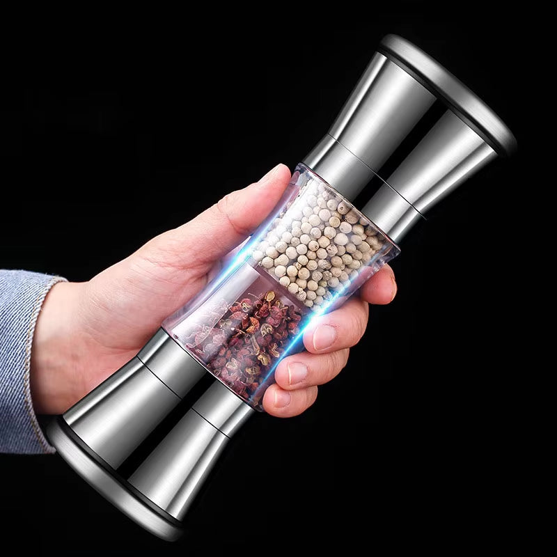 Two-in-One Stainless Steel Pepper & Salt Grinder