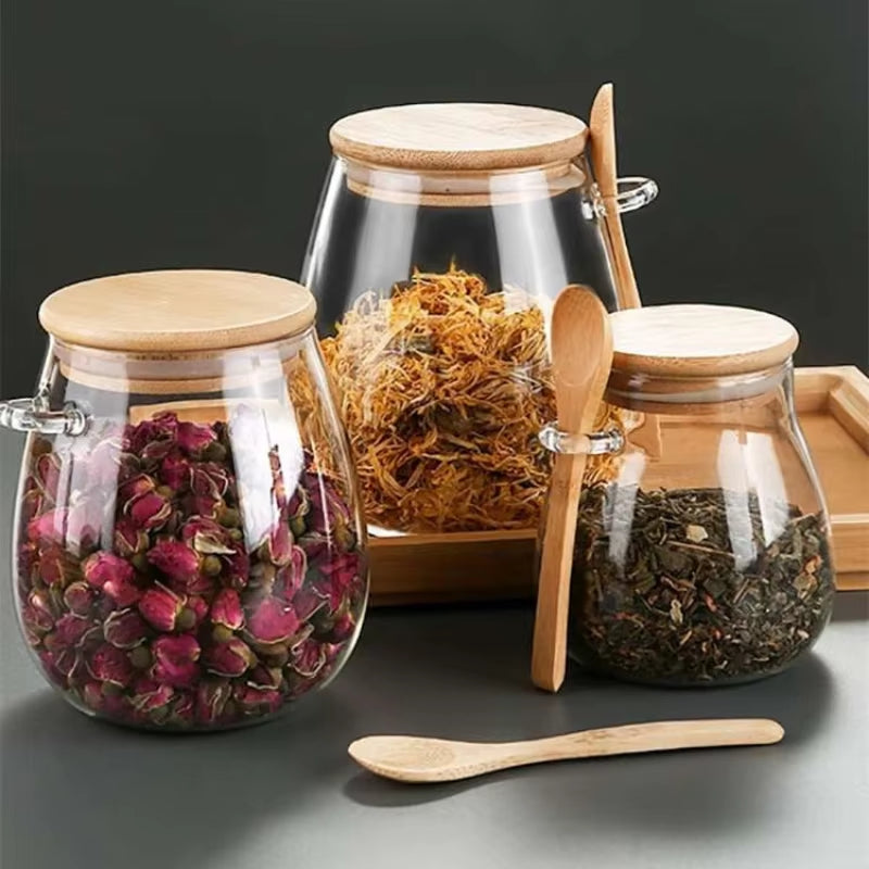 Airtight Glass Food Storage Jars with Lids – Sealed Hermetic Containers for Sugar, Tea & Coffee