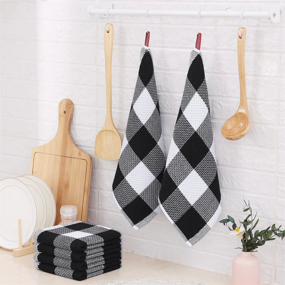 100% Cotton Waffle Weave Dishcloths - Super Soft & Absorbent Kitchen Towels