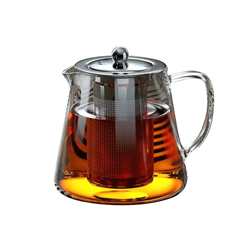 Heat-Resistant Glass Teapot with Stainless Steel Infuser – Kung Fu Teaware Set