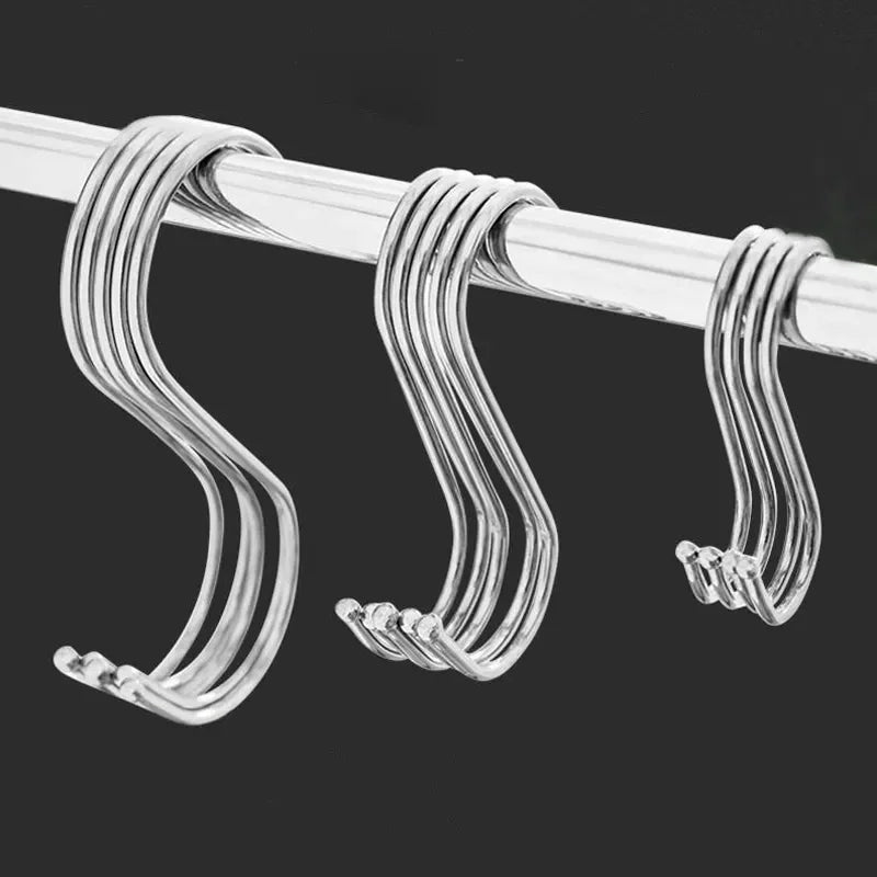 S-Shape Stainless Steel Hook 10/50 Pcs for Clothes, Towels, Plants & More