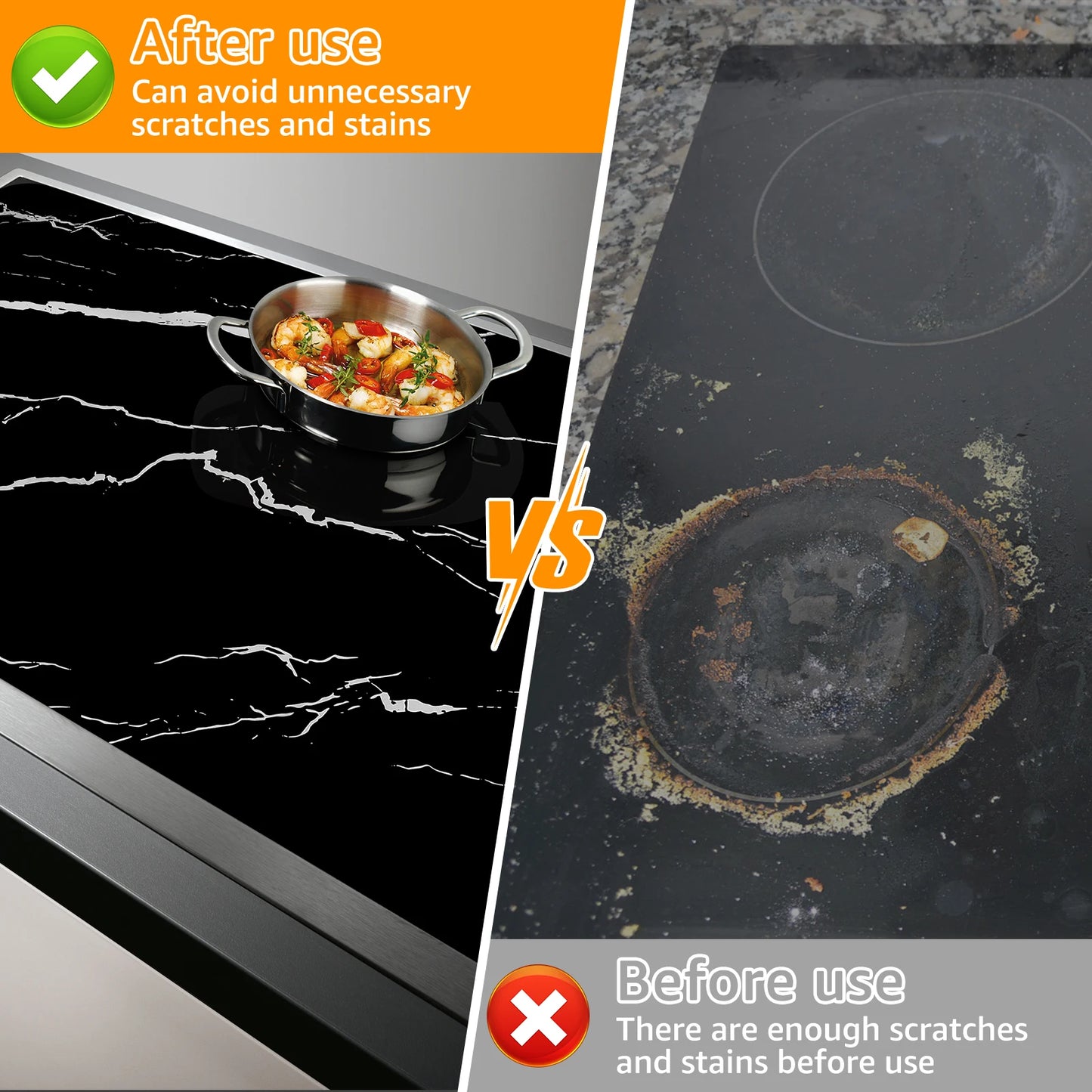 Silicone Induction Cooktop Mat 30.8×20.5 Inch - Heat-Resistant & Non-Slip Protector