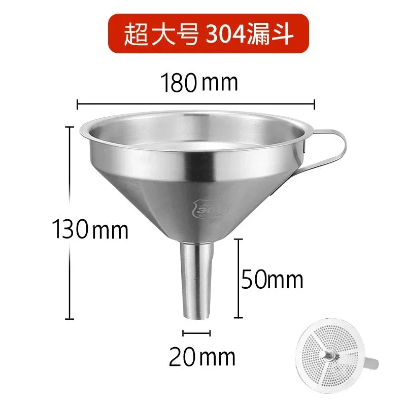 Stainless Steel Funnel with Filter – Wide Mouth for Canning & Kitchen Use