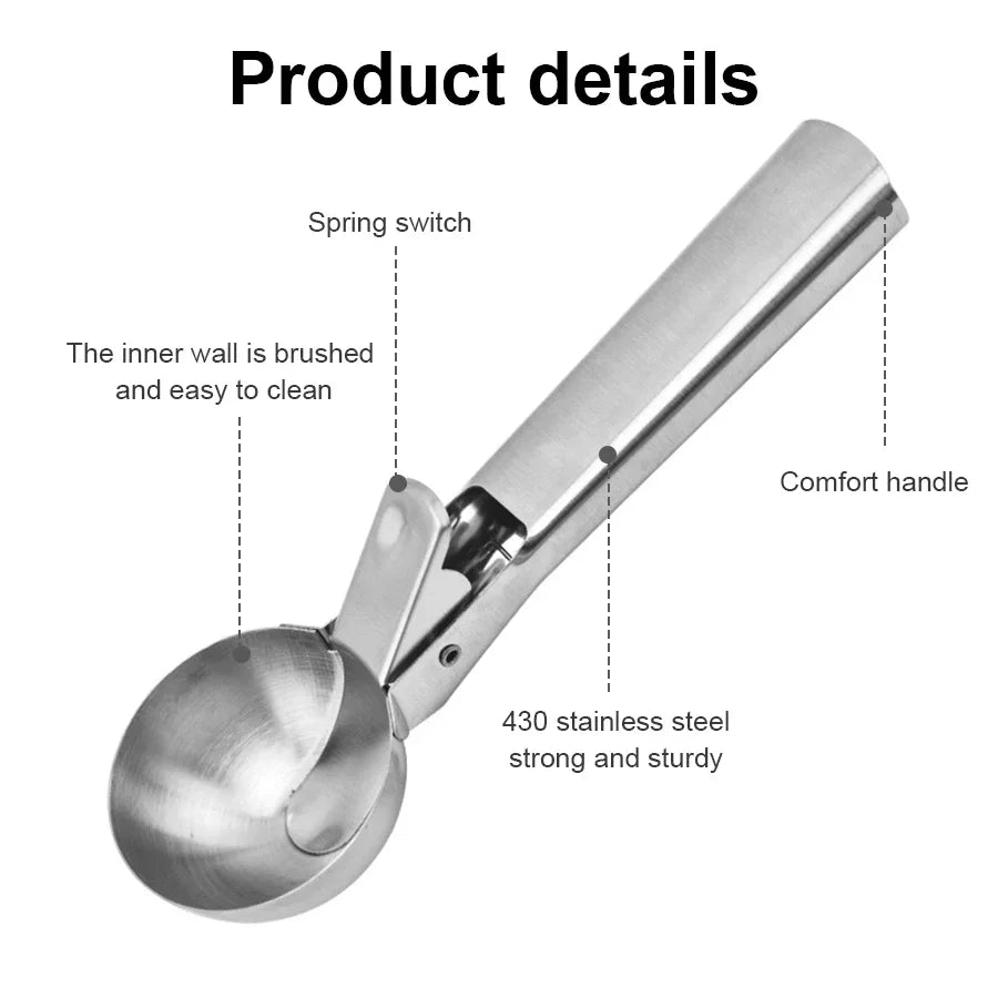 Stainless Steel Ice Cream & Fruit Scooper