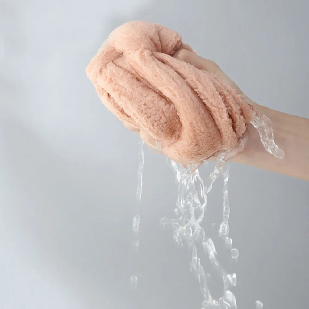 Soft Coral Velvet Wall-Mounted Hand Towel for Kitchen & Bath