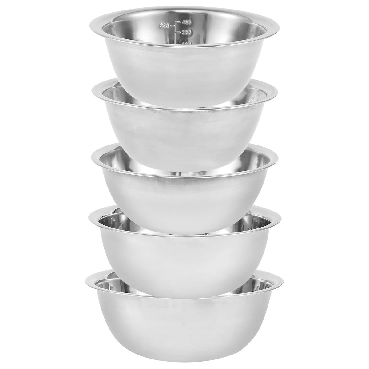 5-Piece Stainless Steel Salad Bowl Set – Multipurpose Nesting Bowls for Cooking, Baking, & Food Storage