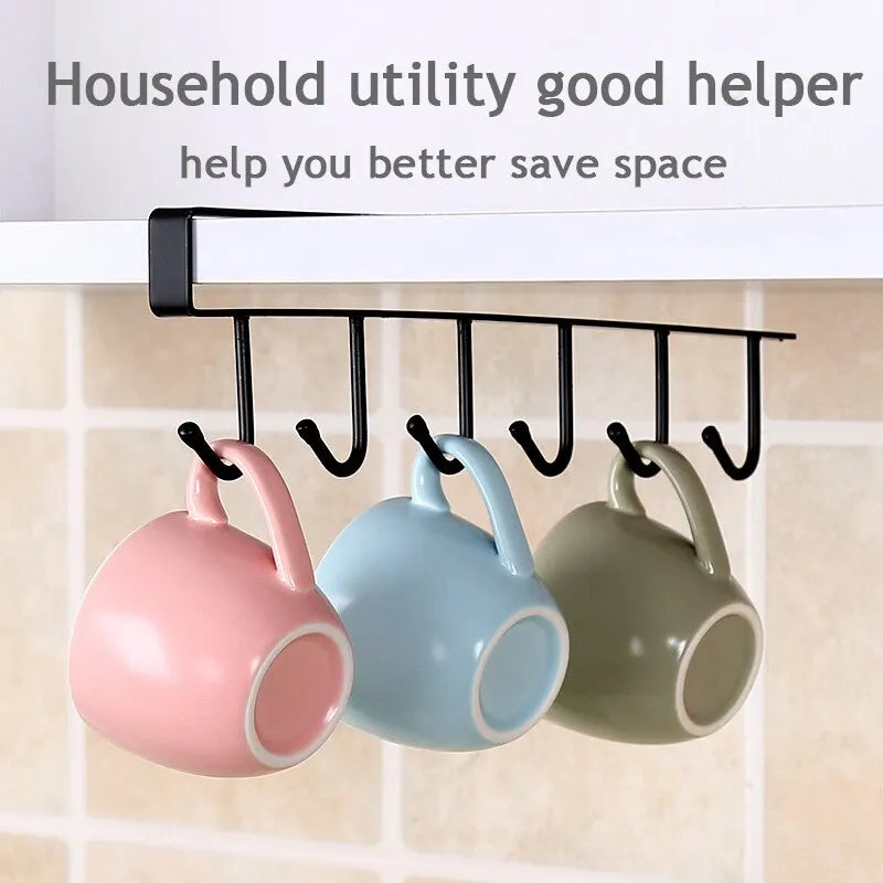 Multi-Row Nail-Free Kitchen Storage Hooks