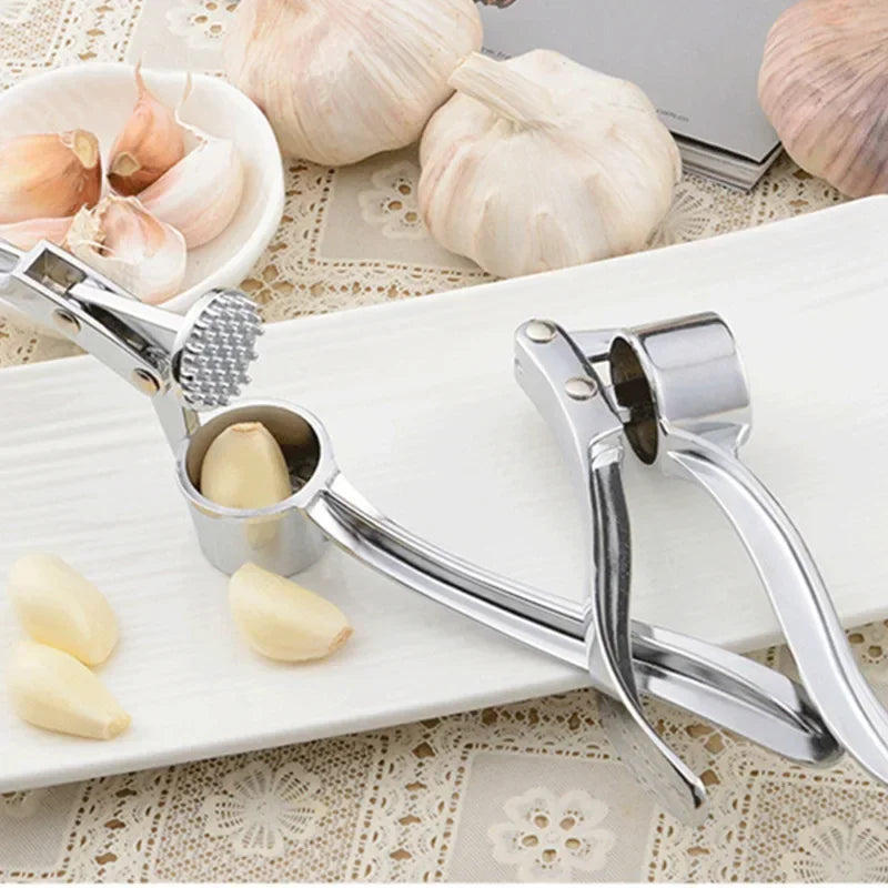 Stainless Steel Garlic Smasher & Squeezer Manual Press Tool