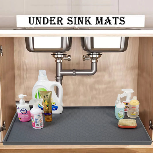 Waterproof Silicone Under Sink Mat – Flexible, Washable Kitchen & Bathroom Liner