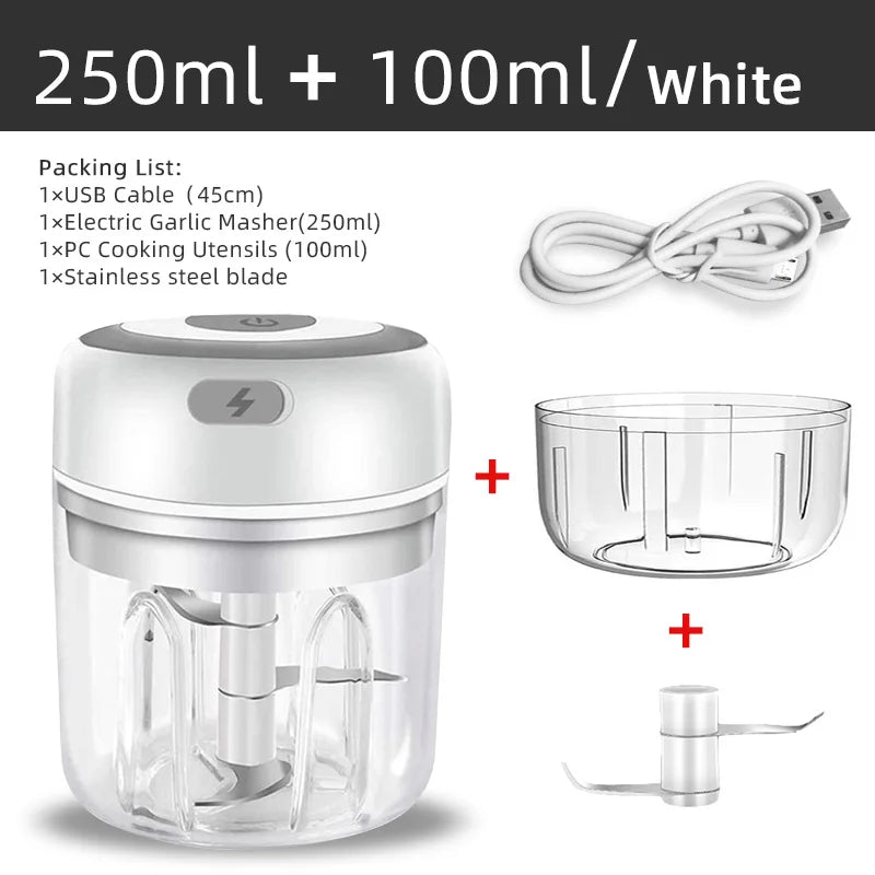 USB Mini Electric Food Chopper: Garlic, Meat & Veggie Grinder