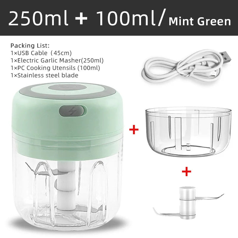 USB Mini Electric Food Chopper: Garlic, Meat & Veggie Grinder