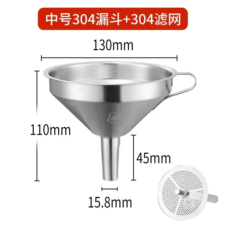 Stainless Steel Funnel with Filter – Wide Mouth for Canning & Kitchen Use