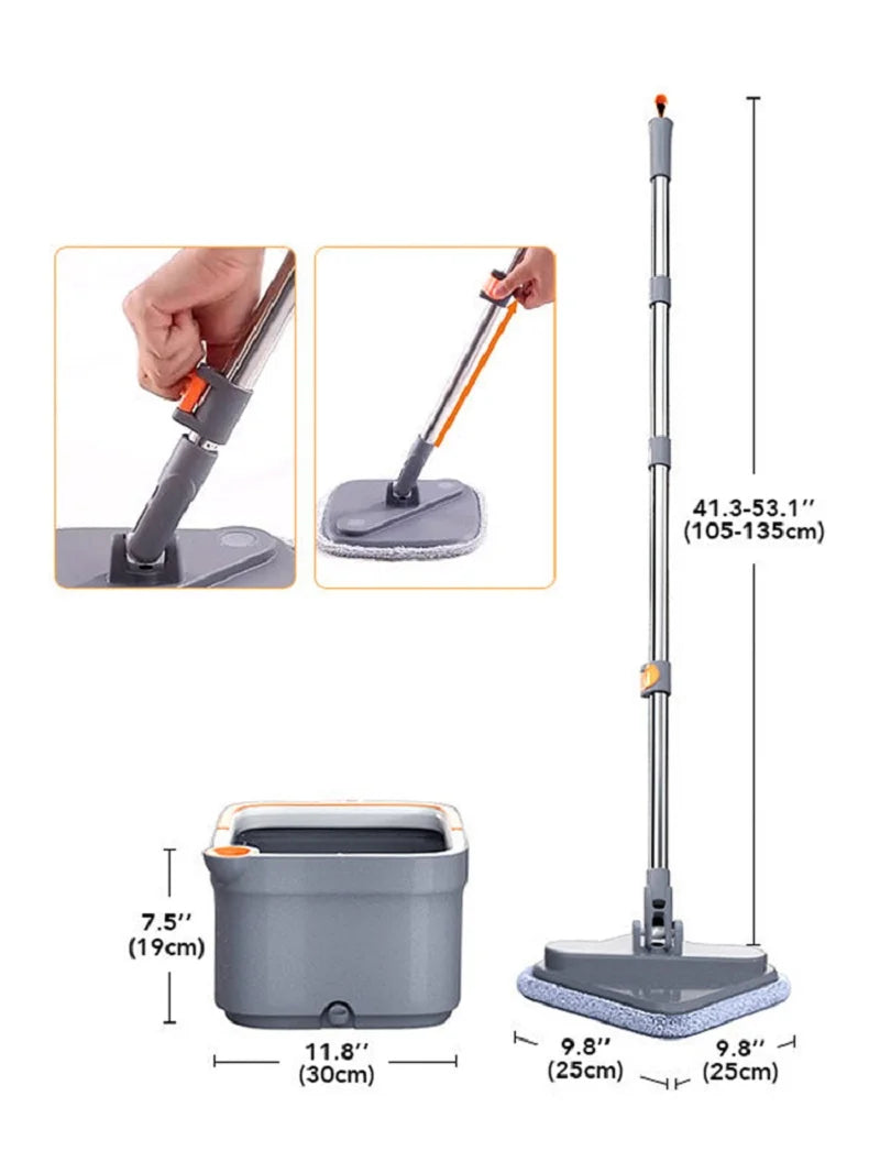 360° Spin Mop with Self-Cleaning Bucket – Microfiber, Hands-Free Cleaning