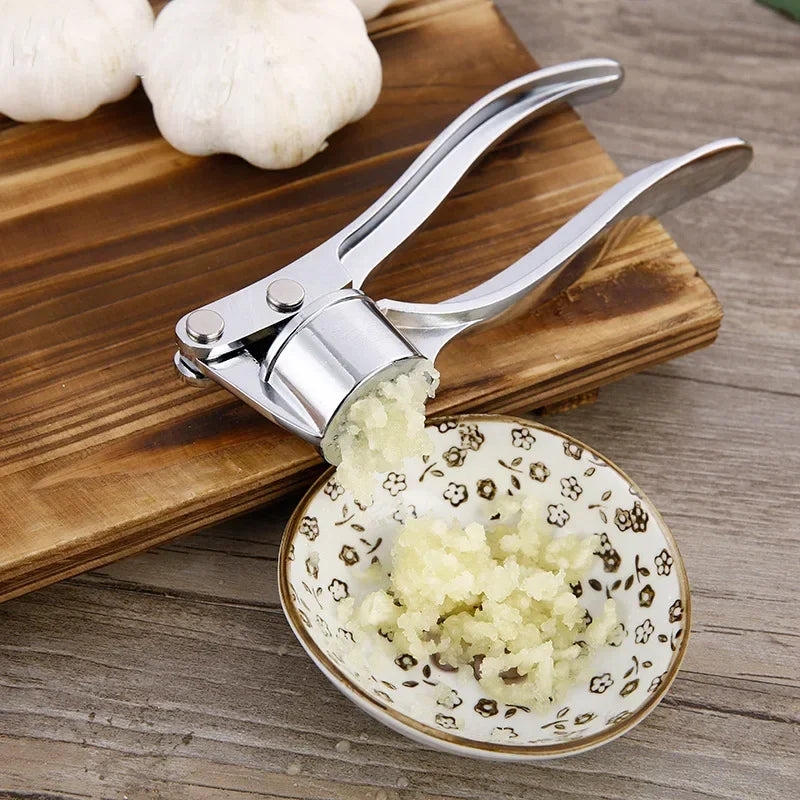 Stainless Steel Garlic Smasher & Squeezer Manual Press Tool