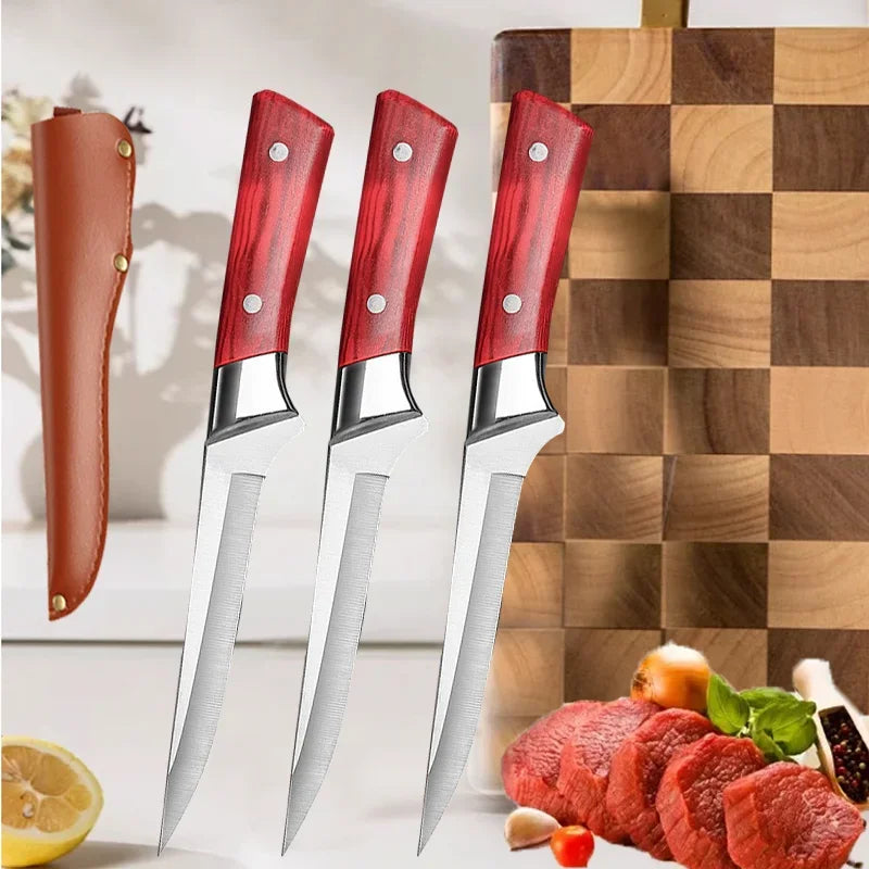 6Inch Kitchen Boning Knife for Meat Cutting Stainless Steel Fruit Paring Knife Cut Meat Pork Beef Sheep Knife Kitchen Supplies