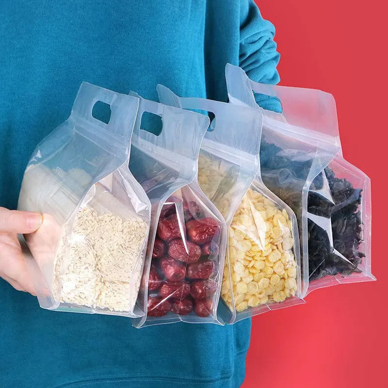 5Pcs Reusable Leakproof Food Storage Bags – Nut, Snack & Kitchen Organizer