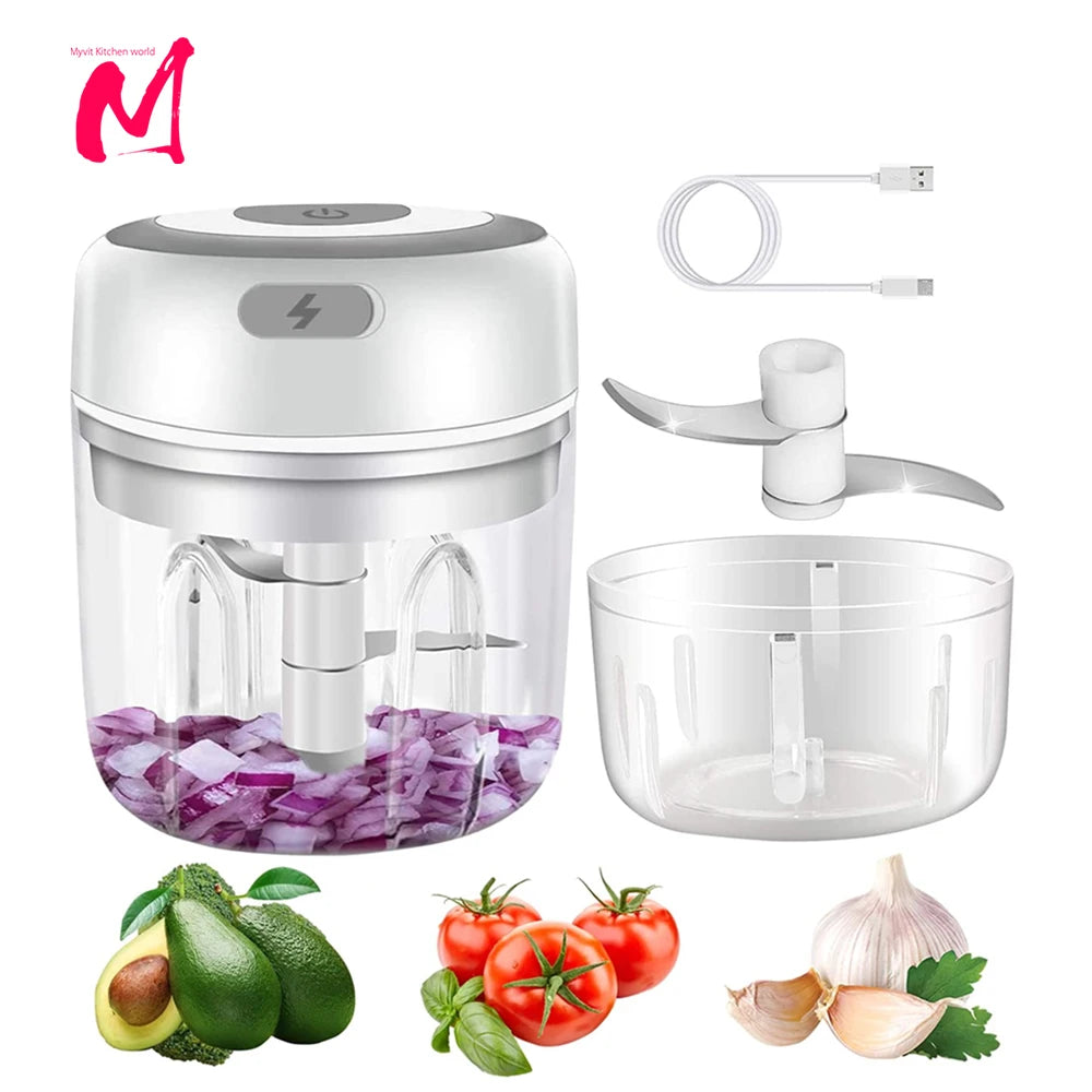 USB Mini Electric Food Chopper: Garlic, Meat & Veggie Grinder