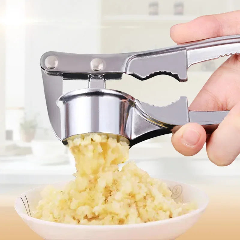 Stainless Steel Garlic Smasher & Squeezer Manual Press Tool