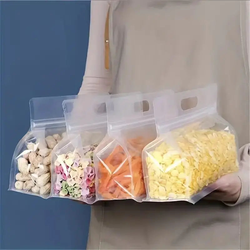 5Pcs Reusable Leakproof Food Storage Bags – Nut, Snack & Kitchen Organizer