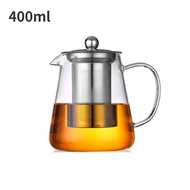 Heat-Resistant Glass Teapot with Stainless Steel Infuser – Kung Fu Teaware Set